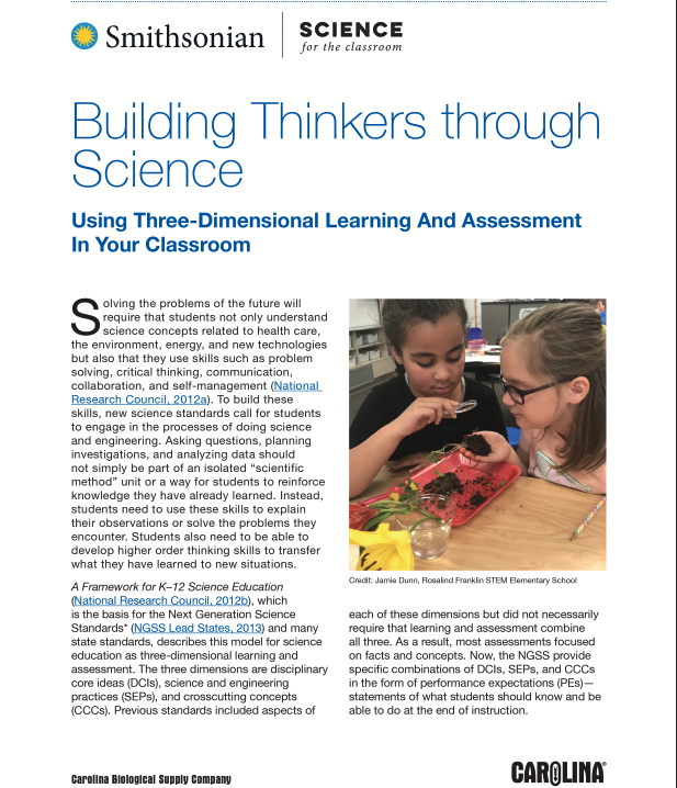 Building Thinkers Through Science